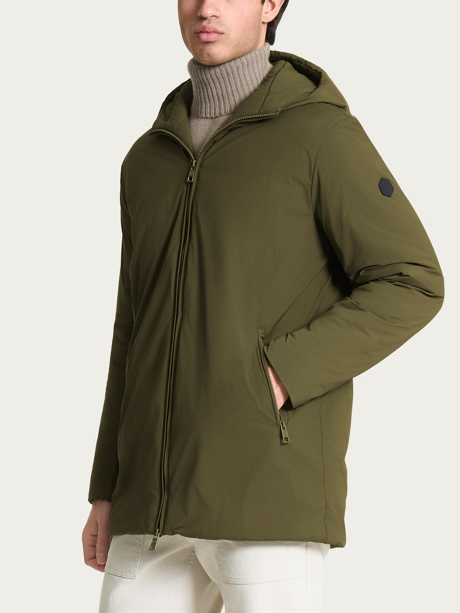 Piumerino Parka in lana con cappuccio Verdi Uomo - Ragno