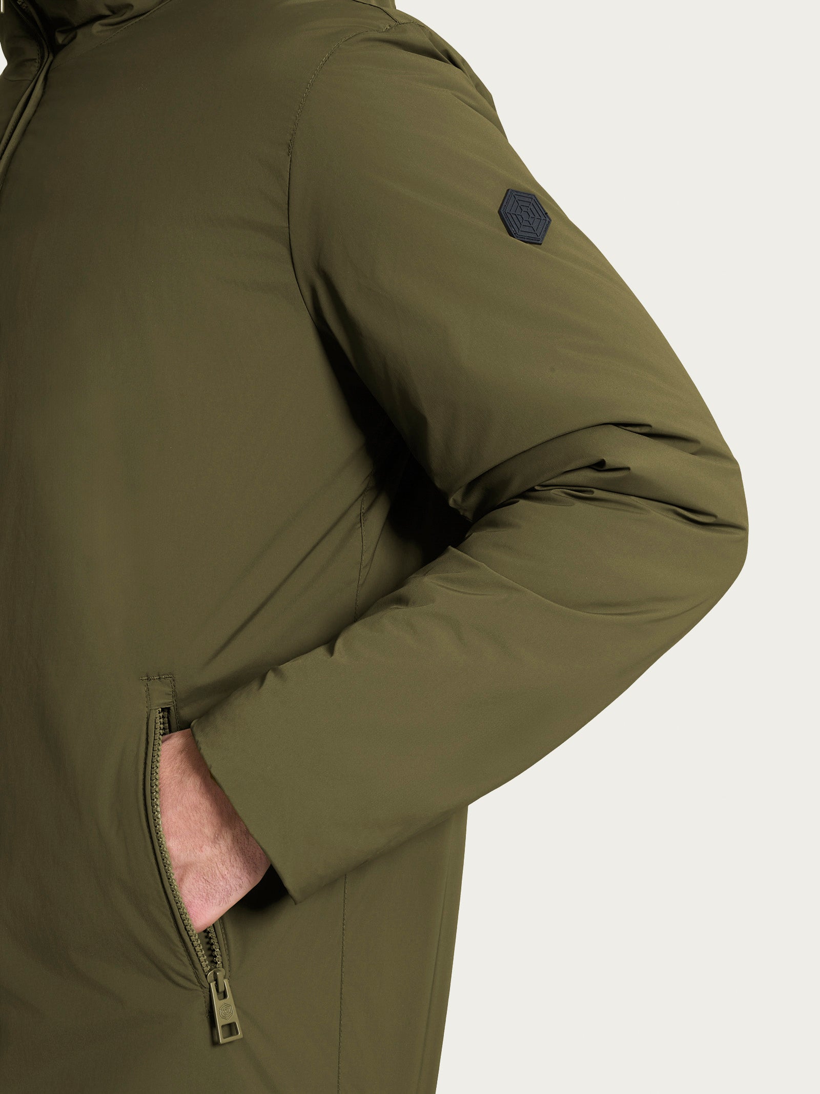 Piumerino Parka in lana con cappuccio Verdi Uomo - Ragno
