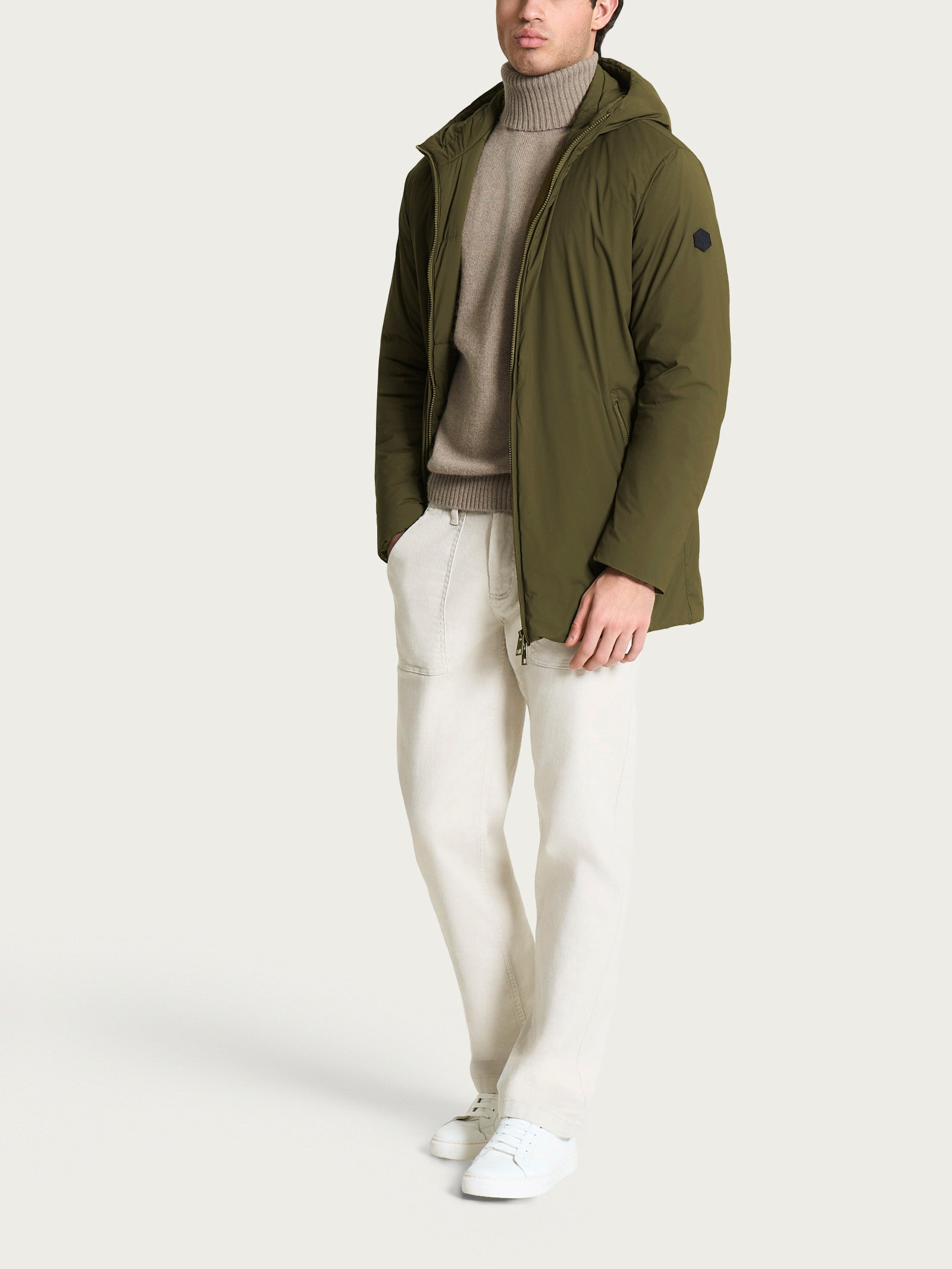 Piumerino Parka in lana con cappuccio Verdi Uomo - Ragno
