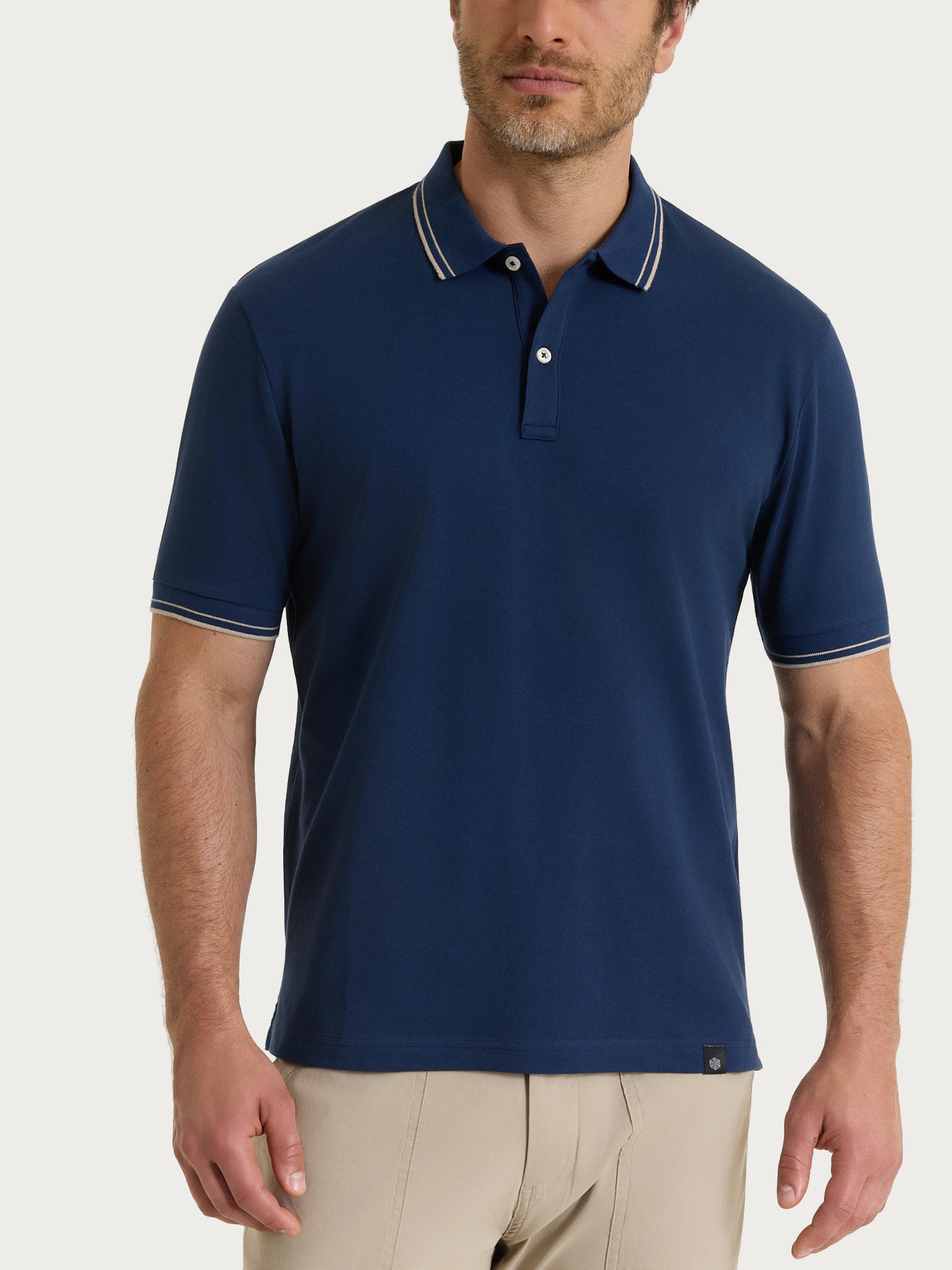 Polo in Cotton Piquet Stretch Blu Uomo - Ragno