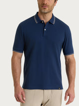 Polo in Eco Cotton Piquet Stretch Blu Uomo - Ragno