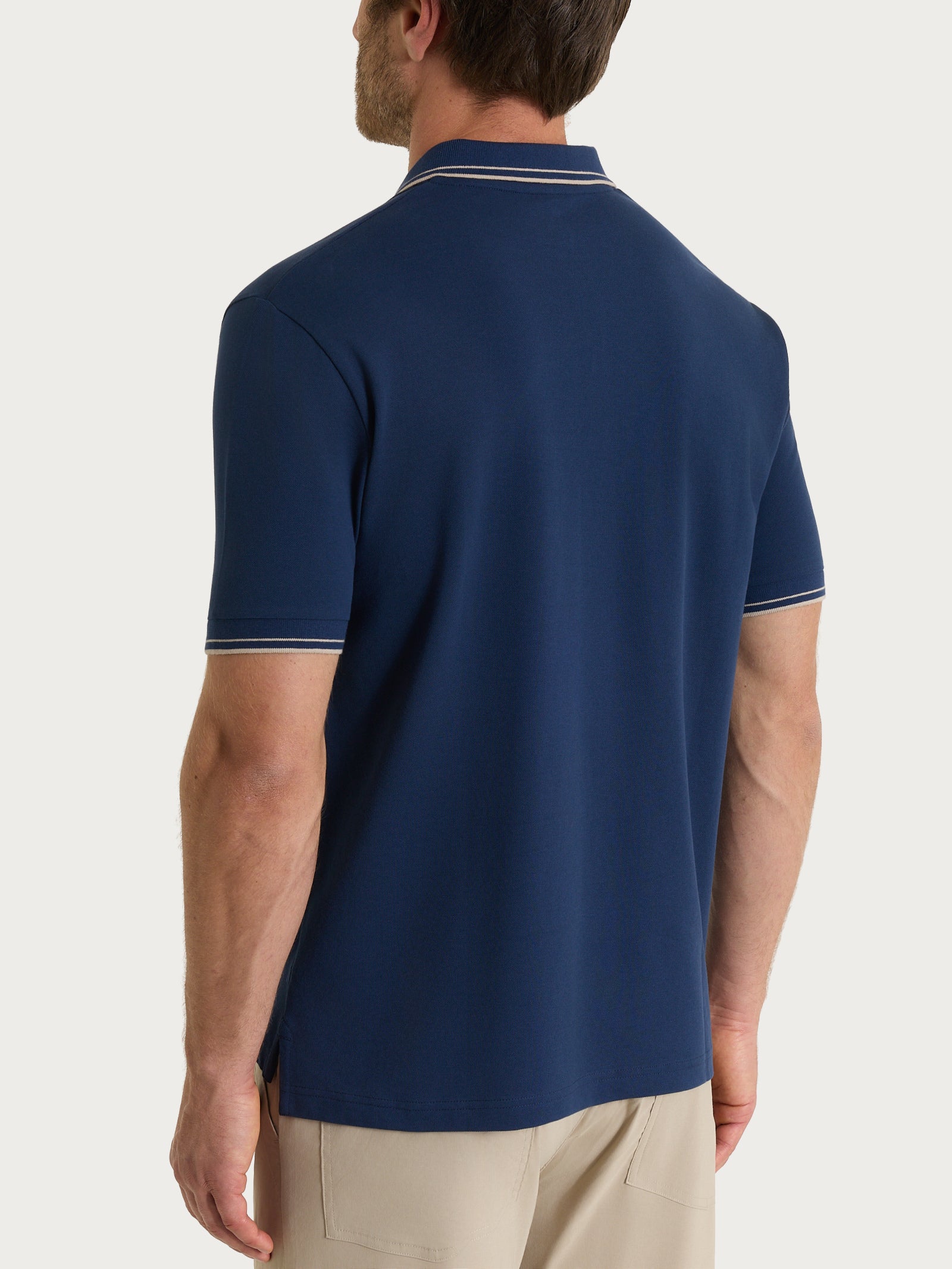 Polo in Eco Cotton Piquet Stretch Blu Uomo - Ragno