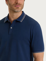 Polo in Eco Cotton Piquet Stretch Blu Uomo - Ragno