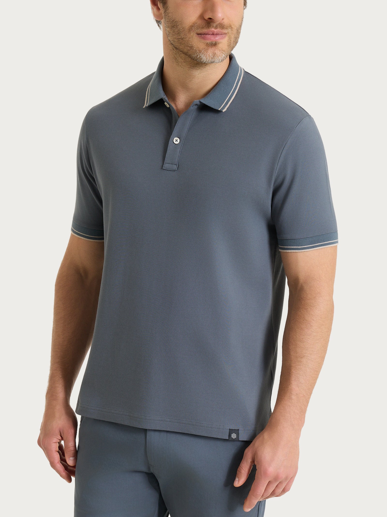 Polo in Eco Cotton Piquet Stretch Neri Uomo - Ragno