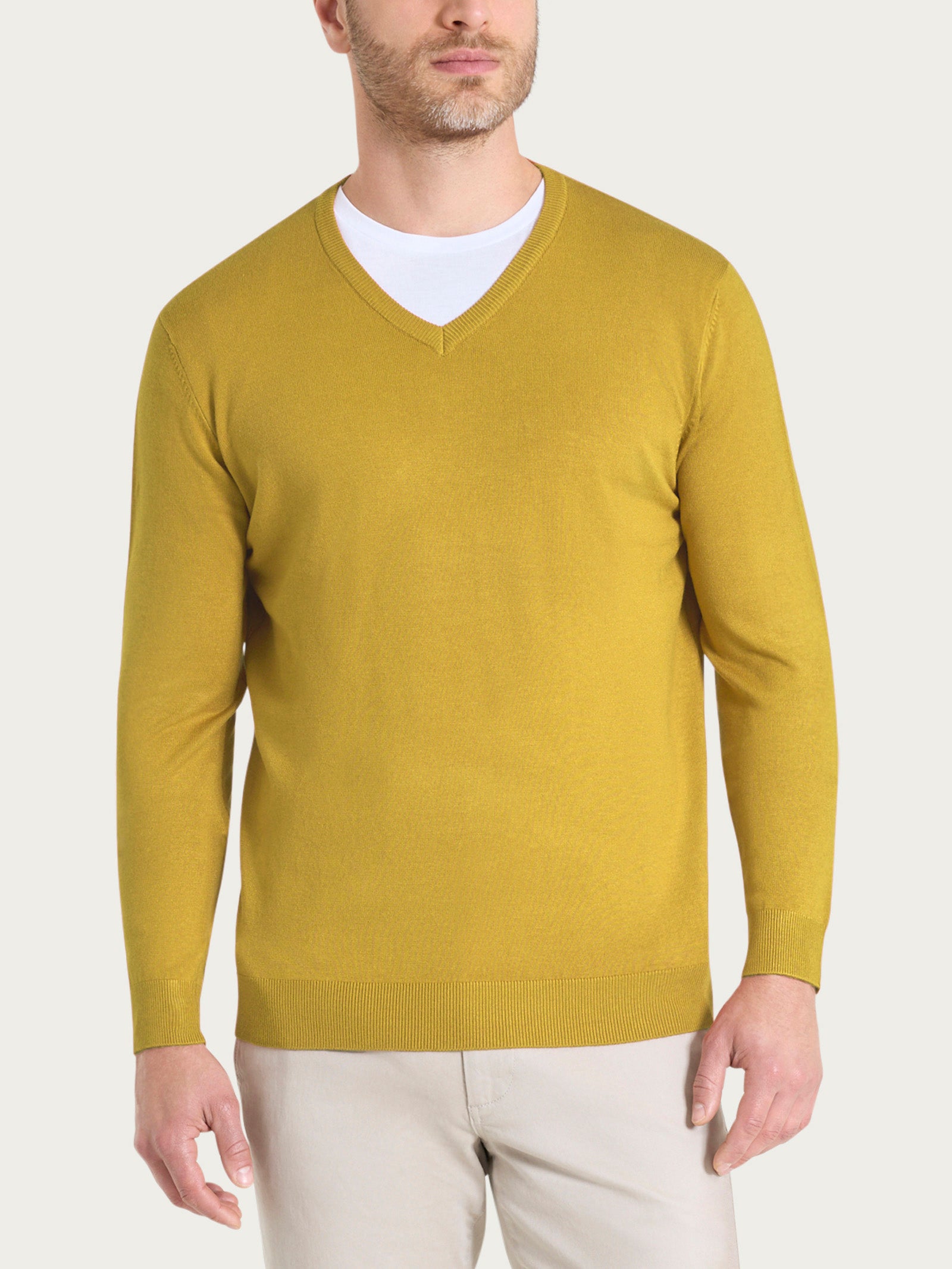 Pull scollo a V Four Seasons Gialli Uomo - Ragno