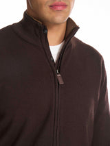 Cardigan collo alto con zip in filato Sport Wool -  - Ragno