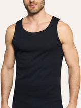 Thermo Cotton - Canottiera a spalla larga in caldo cotone  Neri Uomo - Ragno