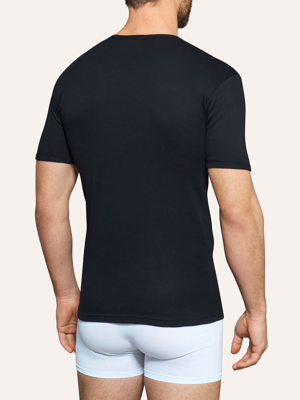Thermo Cotton - Maglietta girocollo a manica corta in caldo cotone  Neri Uomo - Ragno