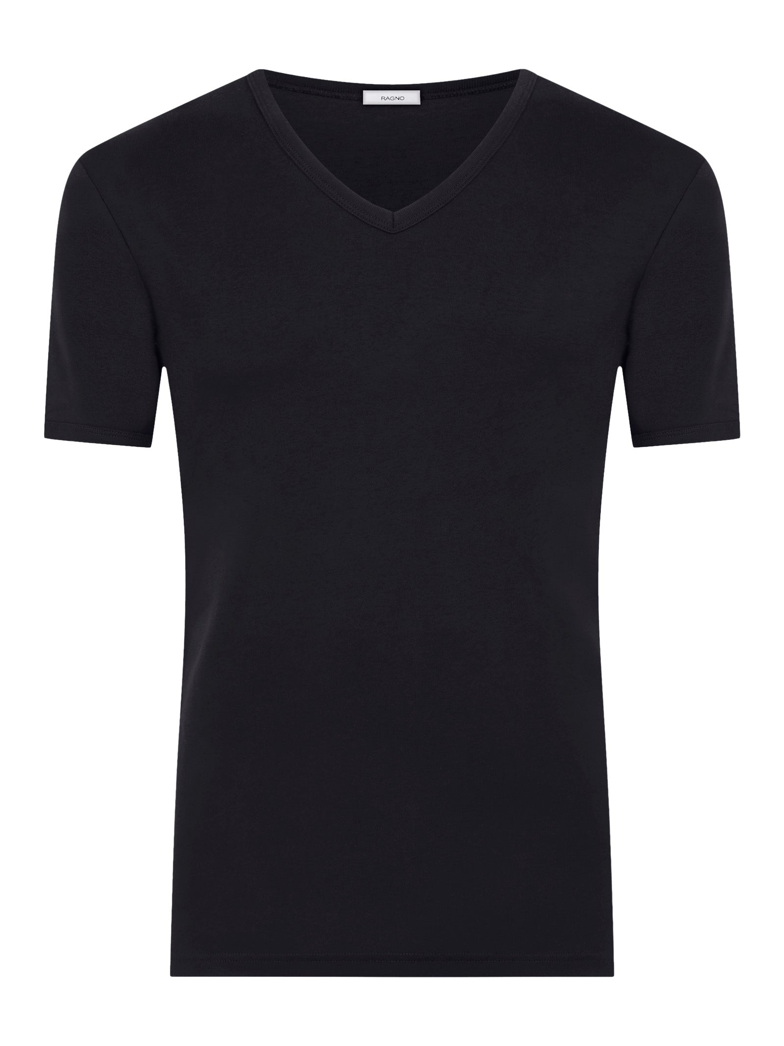 Thermo Cotton - Maglietta scollo V a manica corta in caldo cotone  Neri Uomo - Ragno