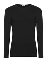 Thermo Cotton - Maglietta girocollo a manica lunga in caldo cotone  Neri Uomo - Ragno