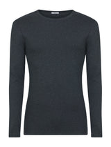 Thermo Cotton - Maglietta girocollo a manica lunga in caldo cotone  Neri Uomo - Ragno