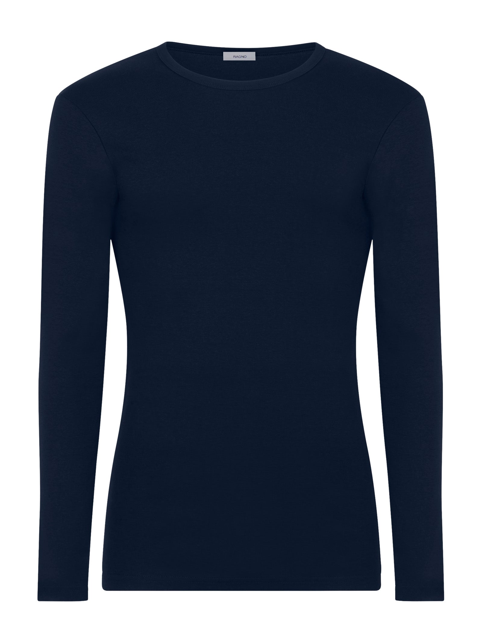 Thermo Cotton - Maglietta girocollo a manica lunga in caldo cotone  Blu Uomo - Ragno