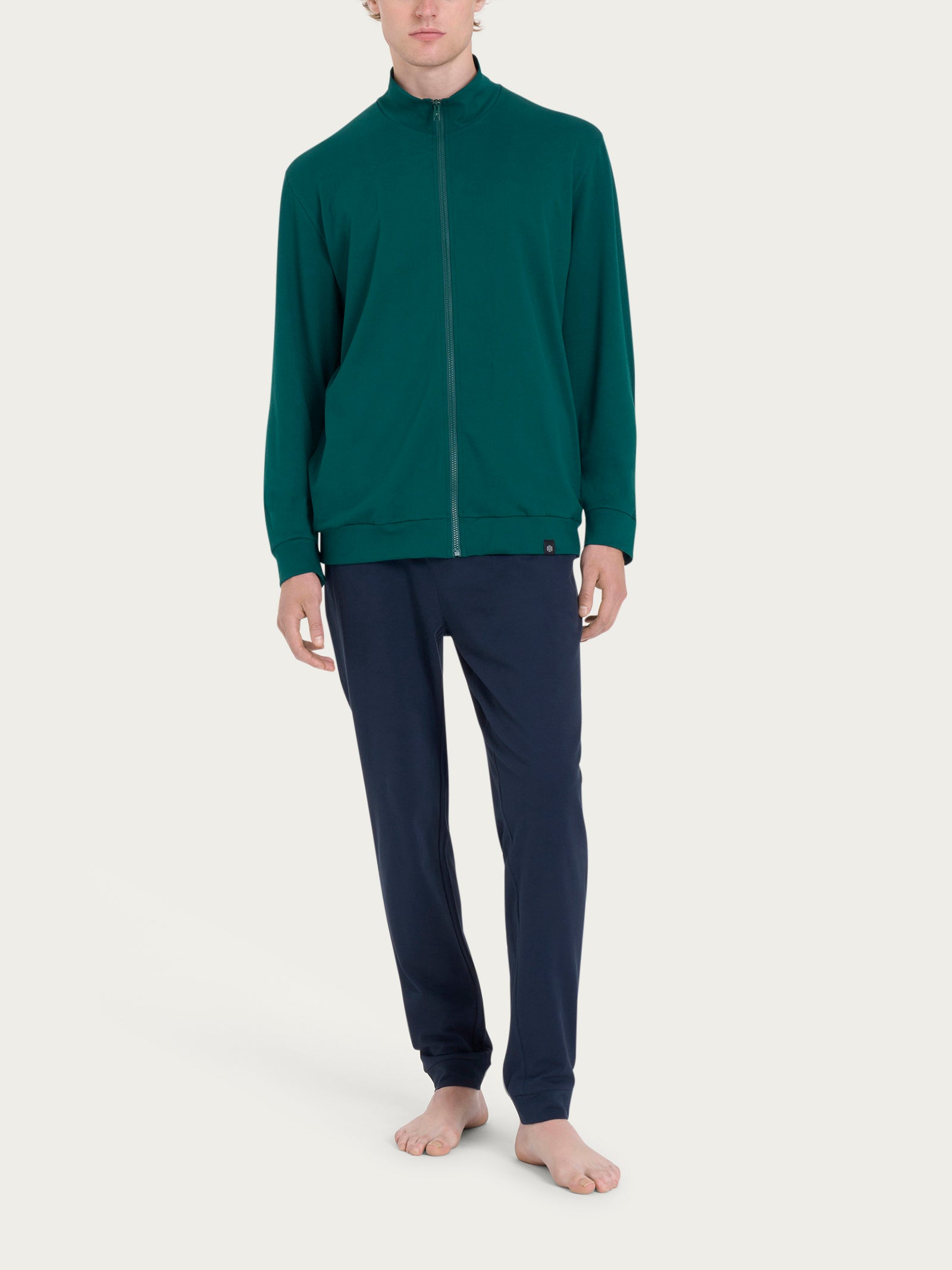 Tuta aperta in Eco Cotton Piquet Stretch Verdi Uomo - Ragno