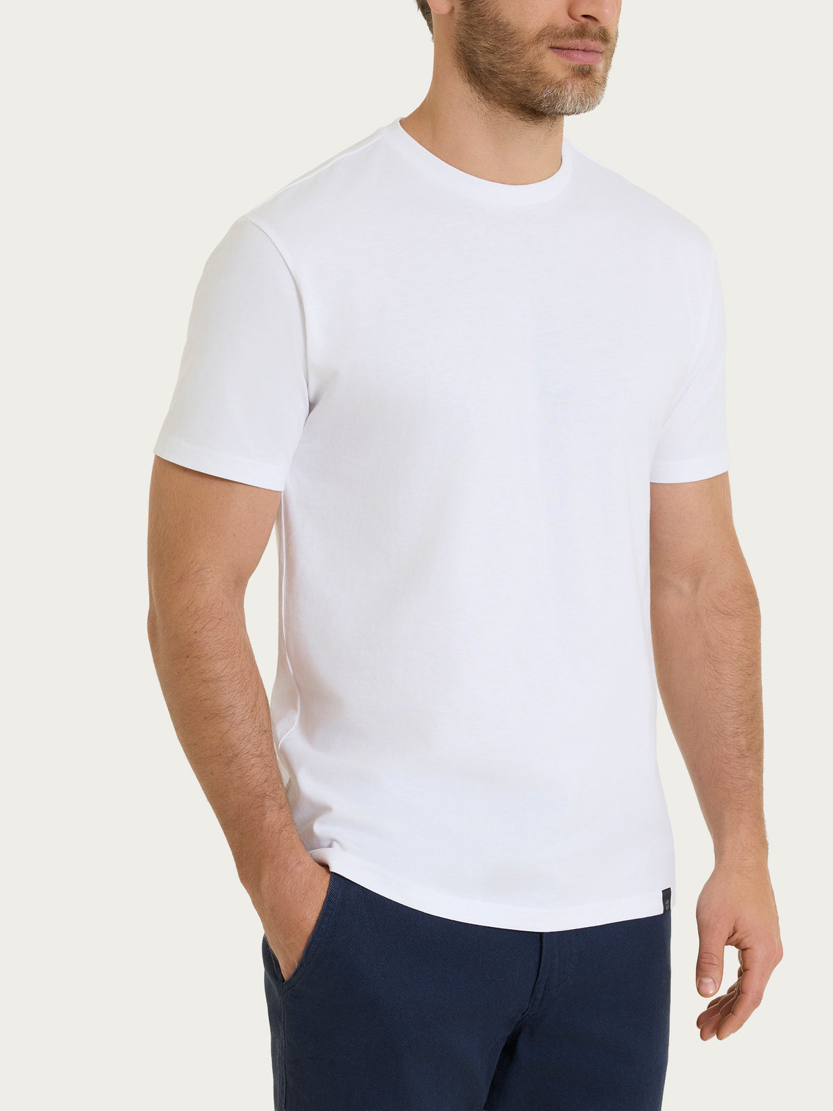 T-shirt girocollo in jersey di cotone Bianchi Uomo - Ragno