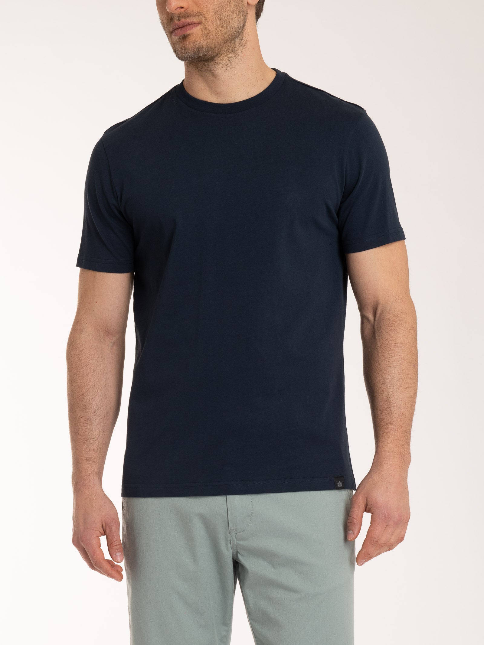 T-shirt girocollo in jersey di cotone Blu Uomo - Ragno
