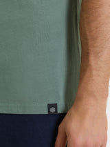 T-shirt girocollo in jersey di cotone Verdi Uomo - Ragno