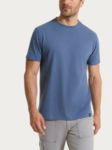T-shirt girocollo in jersey di cotone Blu Uomo - Ragno