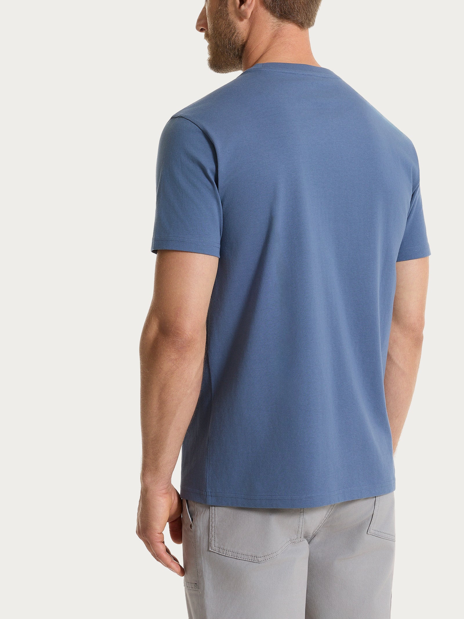 T-shirt girocollo in jersey di cotone Blu Uomo - Ragno