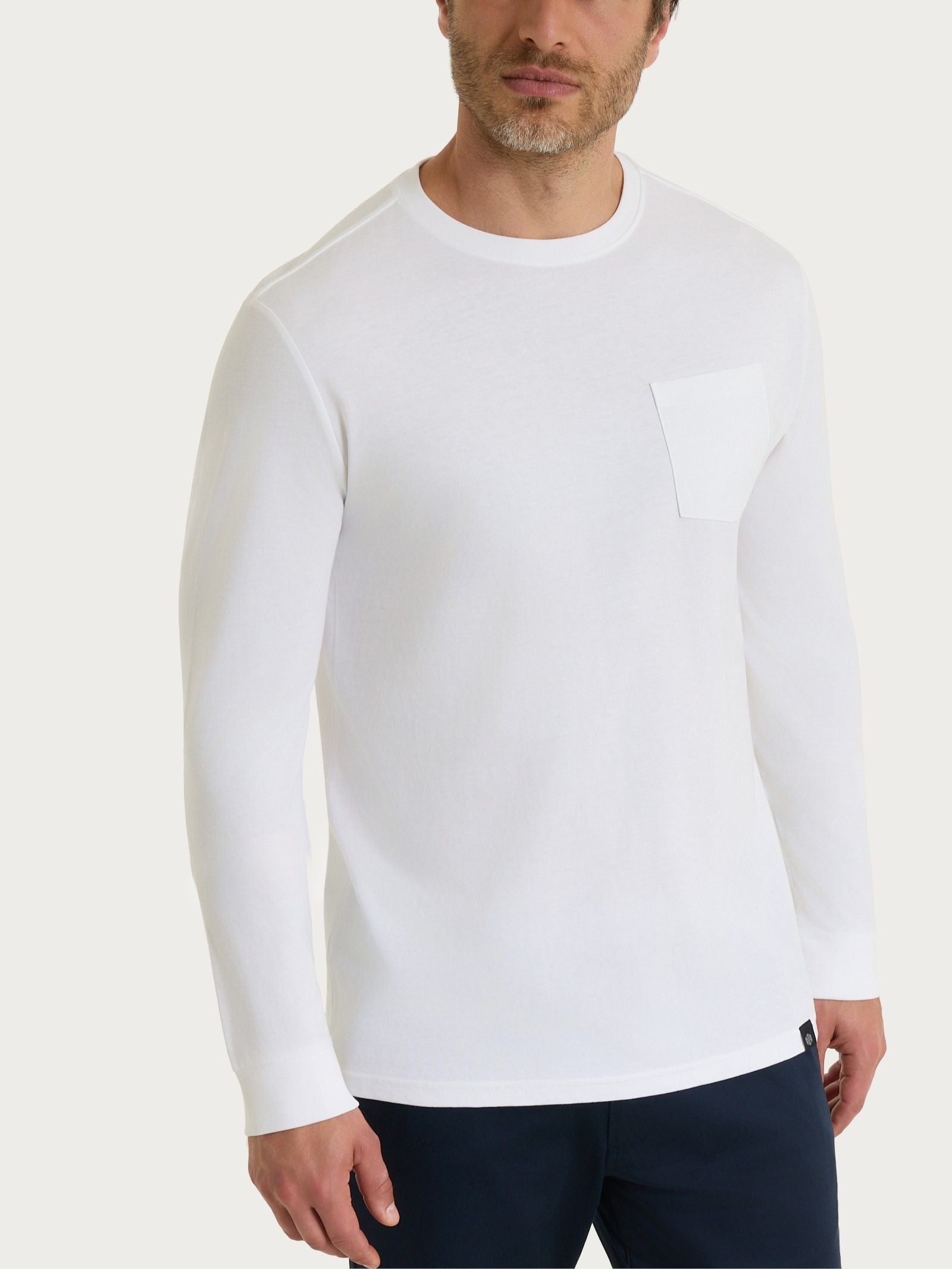 Maglietta a manica lunga in Heavy Duty Jersey Bianchi Uomo - Ragno