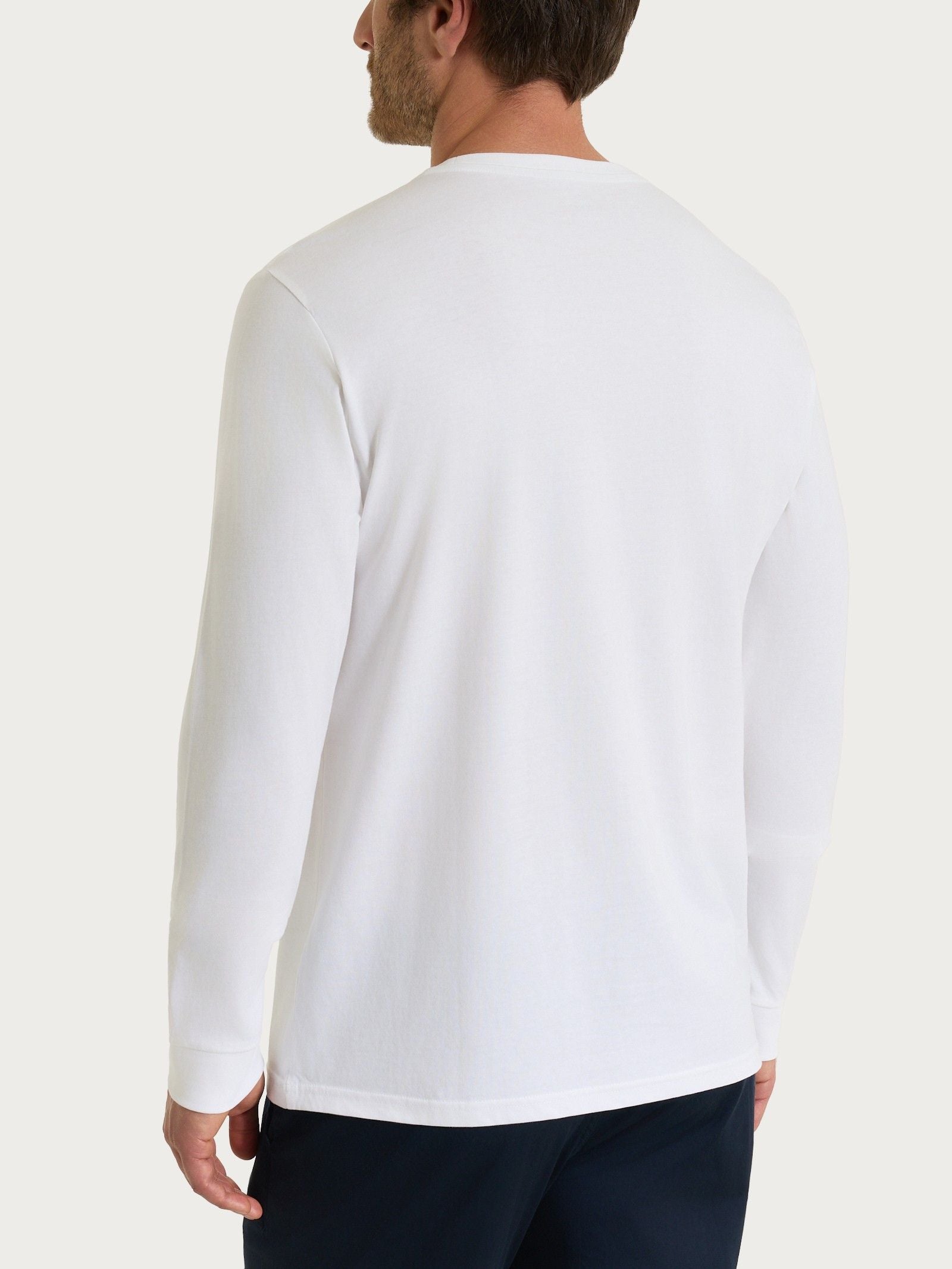 Maglietta a manica lunga in Heavy Duty Jersey Bianchi Uomo - Ragno