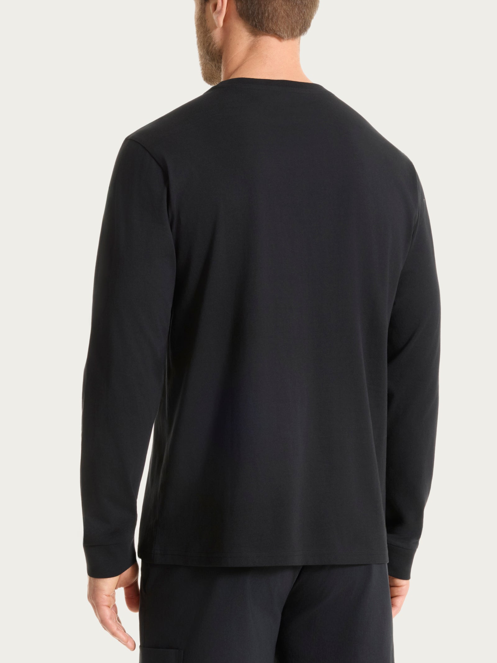 Maglietta a manica lunga in Heavy Duty Jersey Neri Uomo - Ragno