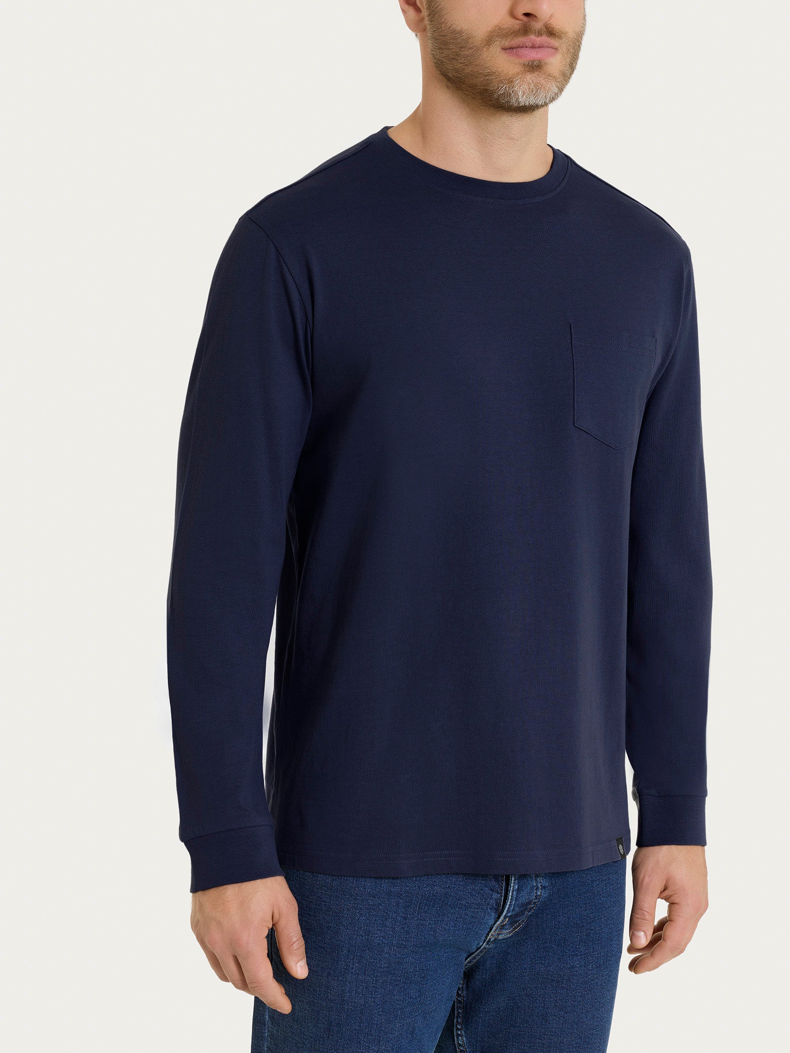 Maglietta a manica lunga in Heavy Duty Jersey Blu Uomo - Ragno