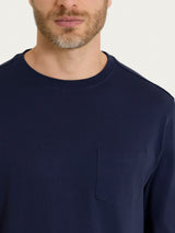 Maglietta a manica lunga in Heavy Duty Jersey Blu Uomo - Ragno