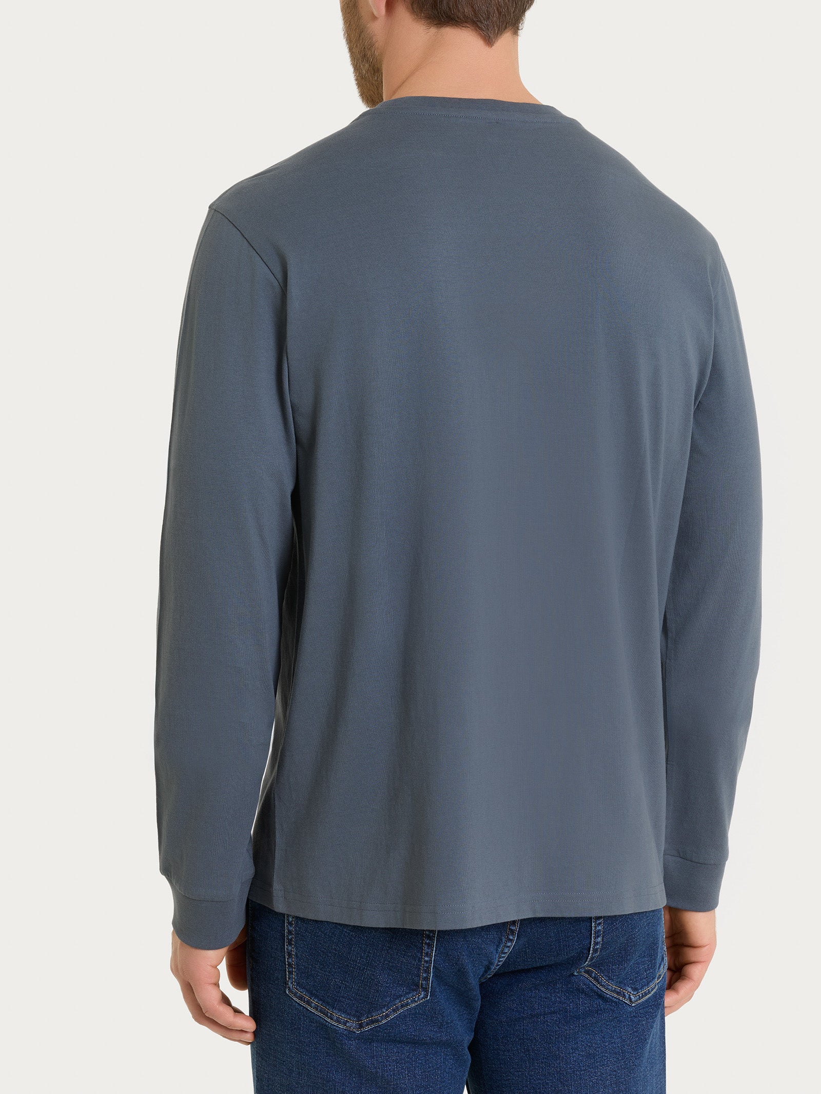 Maglietta a manica lunga in Heavy Duty Jersey Neri Uomo - Ragno