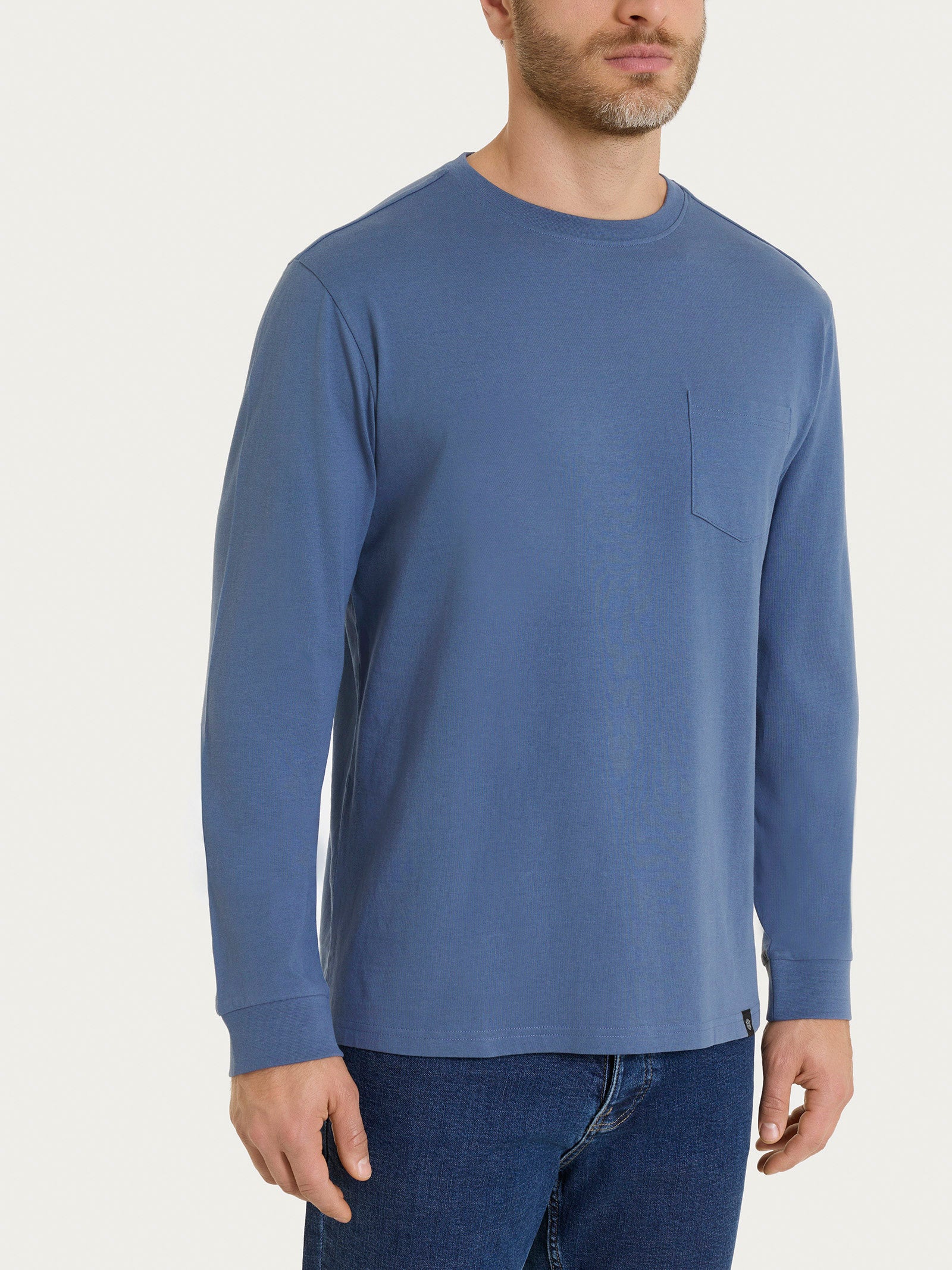 Maglietta a manica lunga in Heavy Duty Jersey Blu Uomo - Ragno