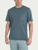 T-shirt girocollo con taschino in jersey di cotone Grigi Uomo - Ragno