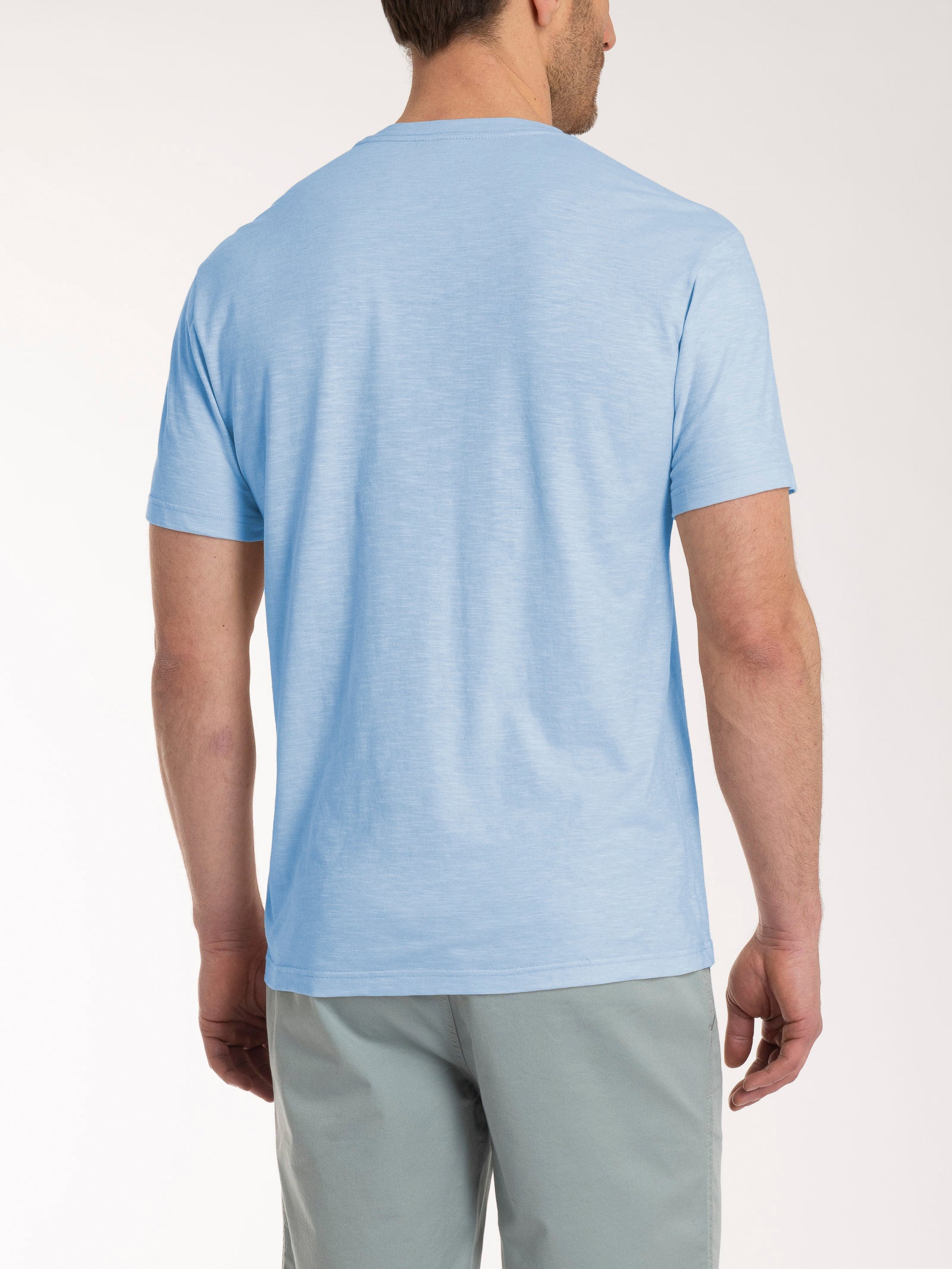 T-shirt girocollo con taschino in jersey di cotone Azzurri Uomo - Ragno