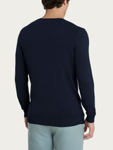 Pull scollo a V a manica lunga in Summertime Blu Uomo - Ragno