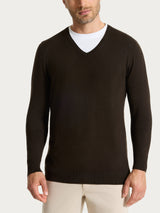 Pull scollo a V a manica lunga in Summertime Marroni Uomo - Ragno