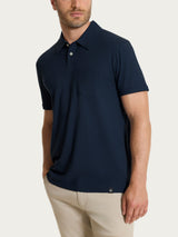 Polo tinta unita in Slub Jersey di Cotone Blu Uomo - Ragno