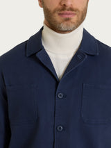 Giacca Utility in Raw twill di Cotone Blu Uomo - Ragno