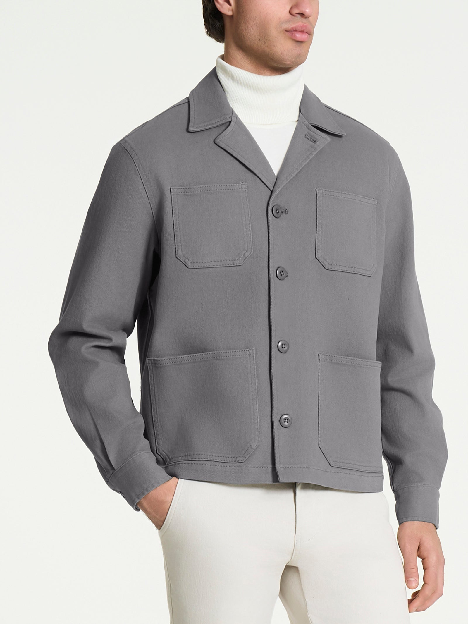 Giacca Utility in Raw twill di Cotone Neri Uomo - Ragno