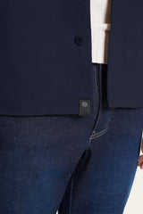 Shacket in Raw twill di Cotone Blu Uomo - Ragno