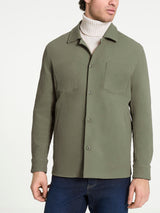 Shacket in Raw twill di Cotone Verdi Uomo - Ragno