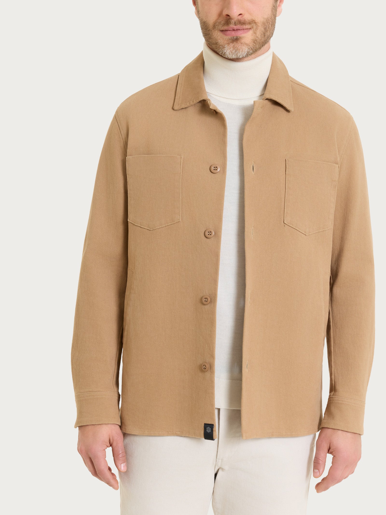 Shacket in Raw twill di Cotone Marroni Uomo - Ragno