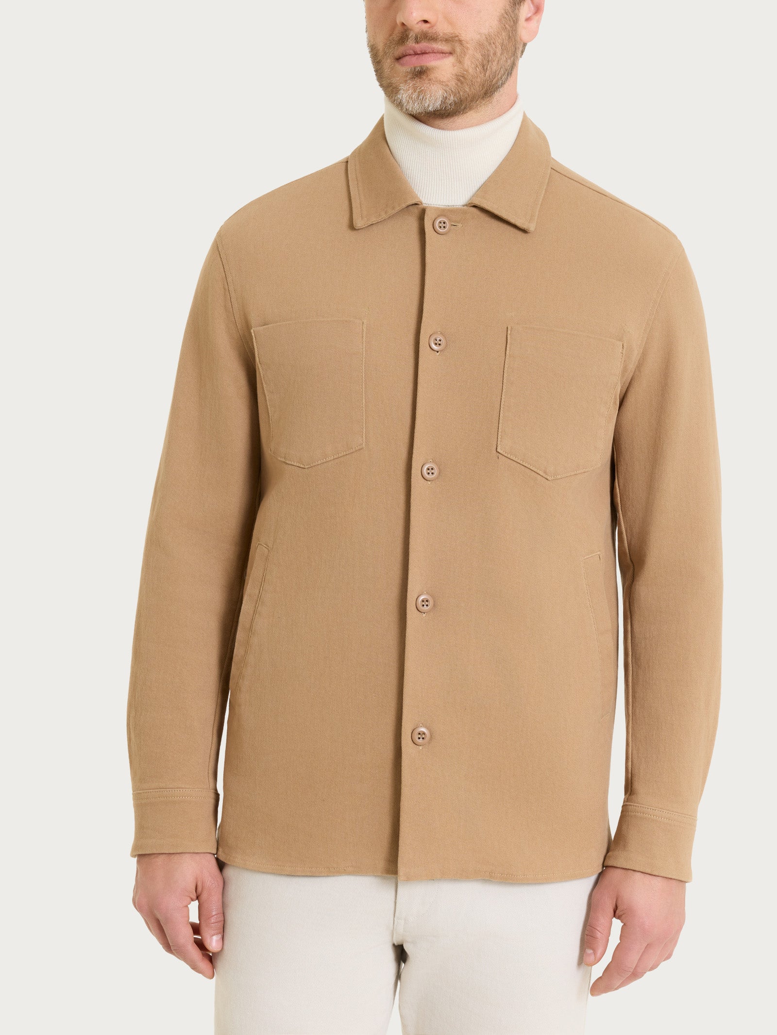 Shacket in Raw twill di Cotone Marroni Uomo - Ragno