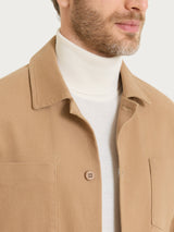 Shacket in Raw twill di Cotone Marroni Uomo - Ragno