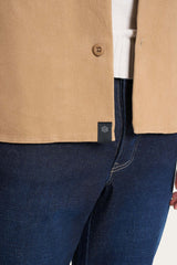 Shacket in Raw twill di Cotone Marroni Uomo - Ragno