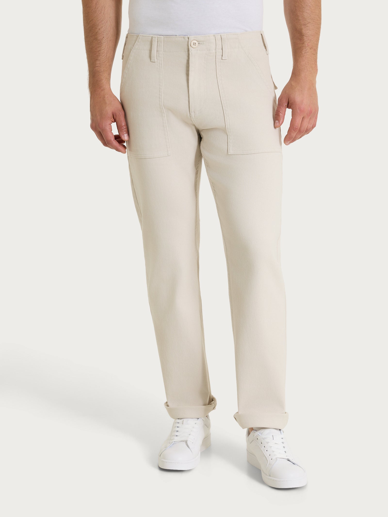 Pantalone Explorer in Raw Twill di Cotone Bianchi Uomo - Ragno