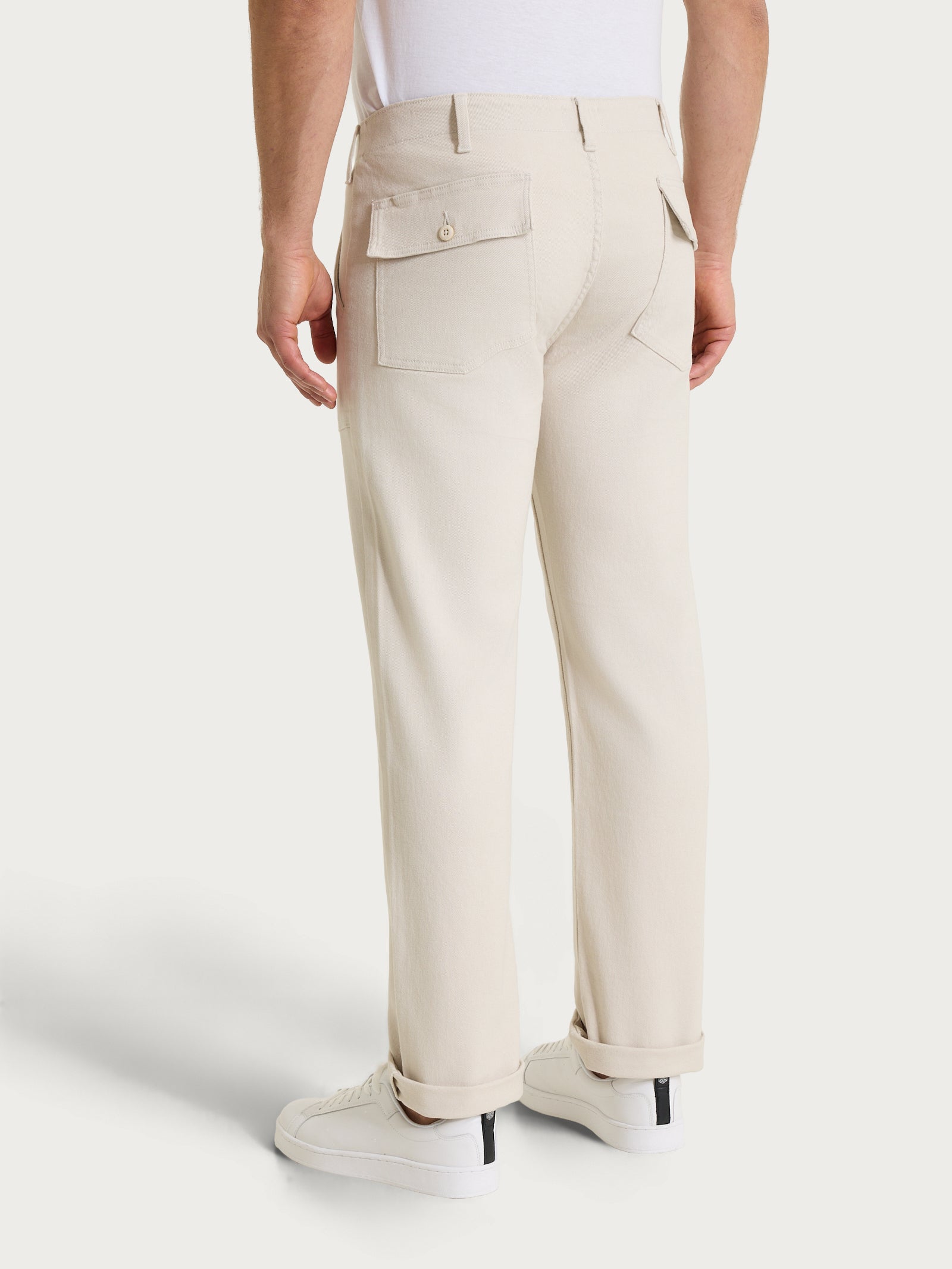Pantalone Explorer in Raw Twill di Cotone Bianchi Uomo - Ragno
