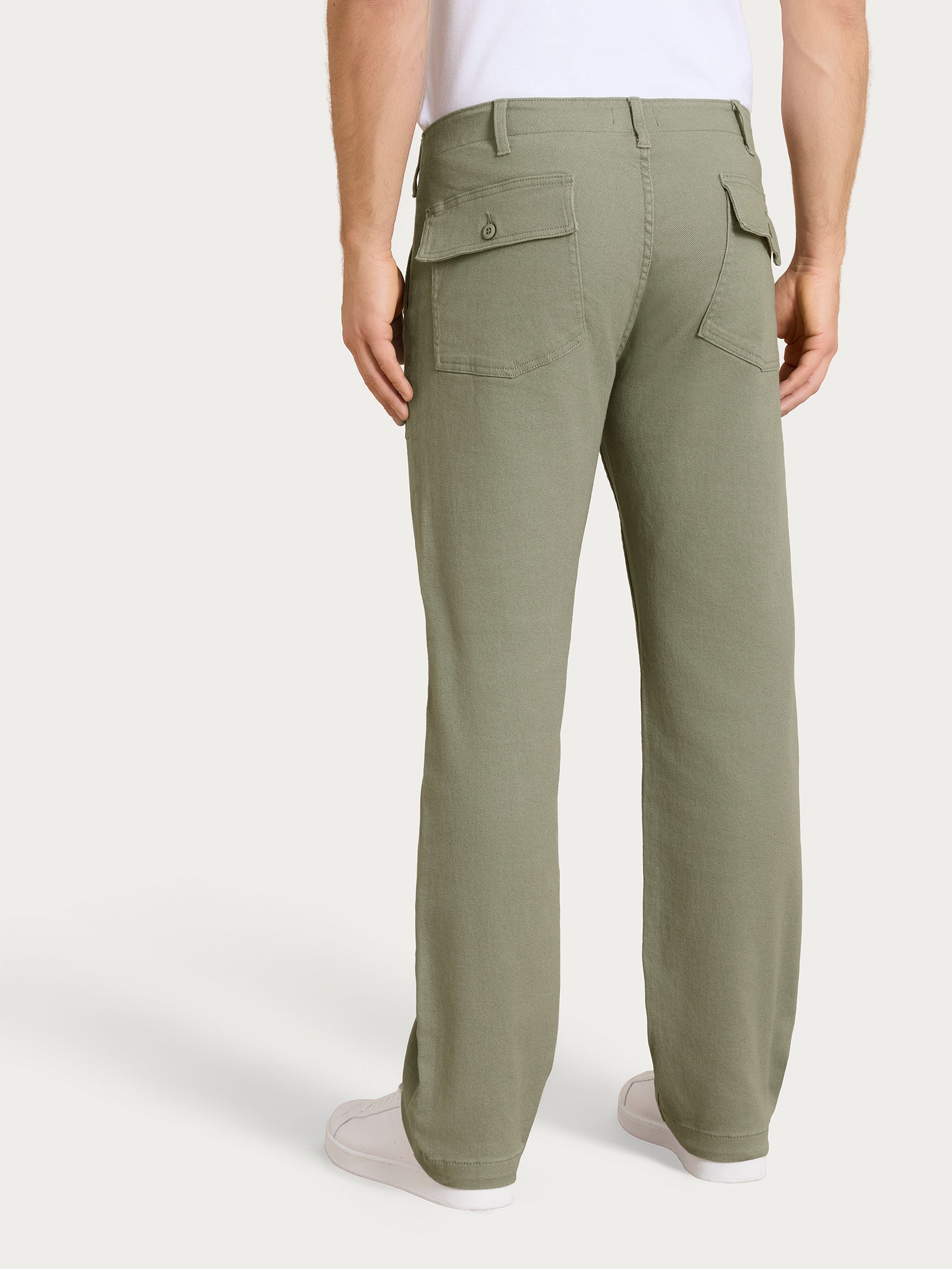 Pantalone Explorer in Raw Twill di Cotone Verdi Uomo - Ragno