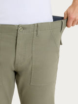 Pantalone Explorer in Raw Twill di Cotone Verdi Uomo - Ragno