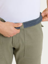 Pantalone Explorer in Raw Twill di Cotone Verdi Uomo - Ragno