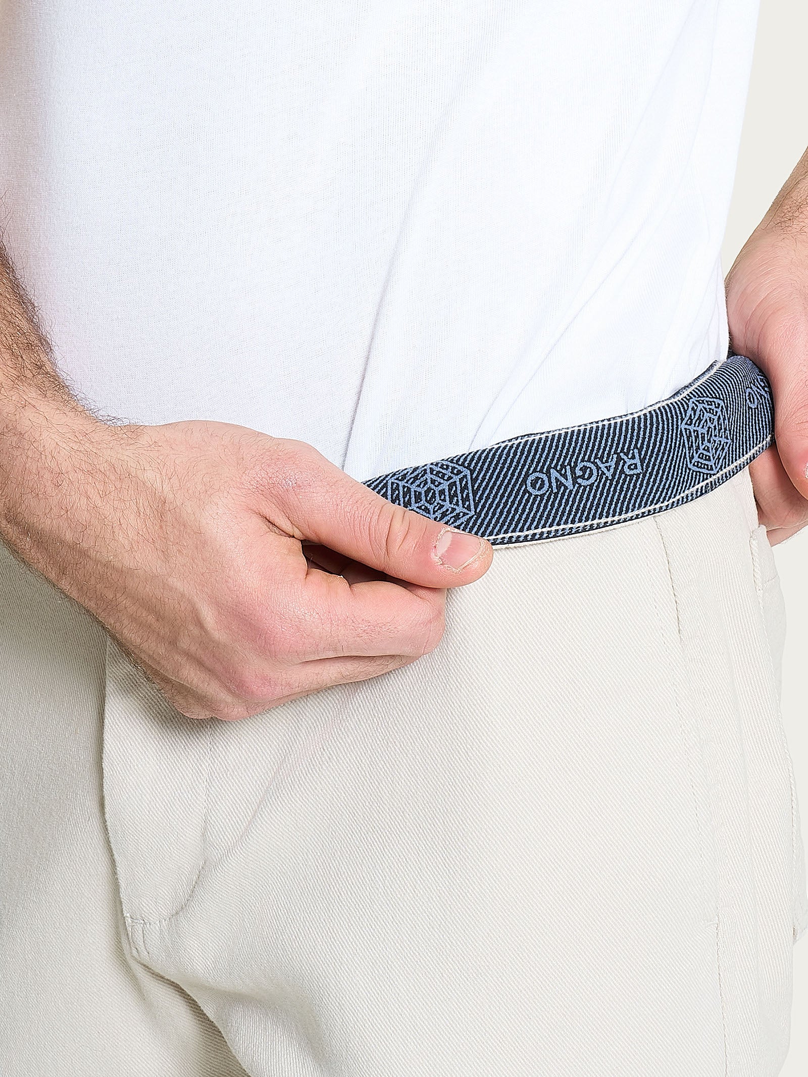 Pantalone Mariner in Raw Twill di Cotone Bianchi Uomo - Ragno