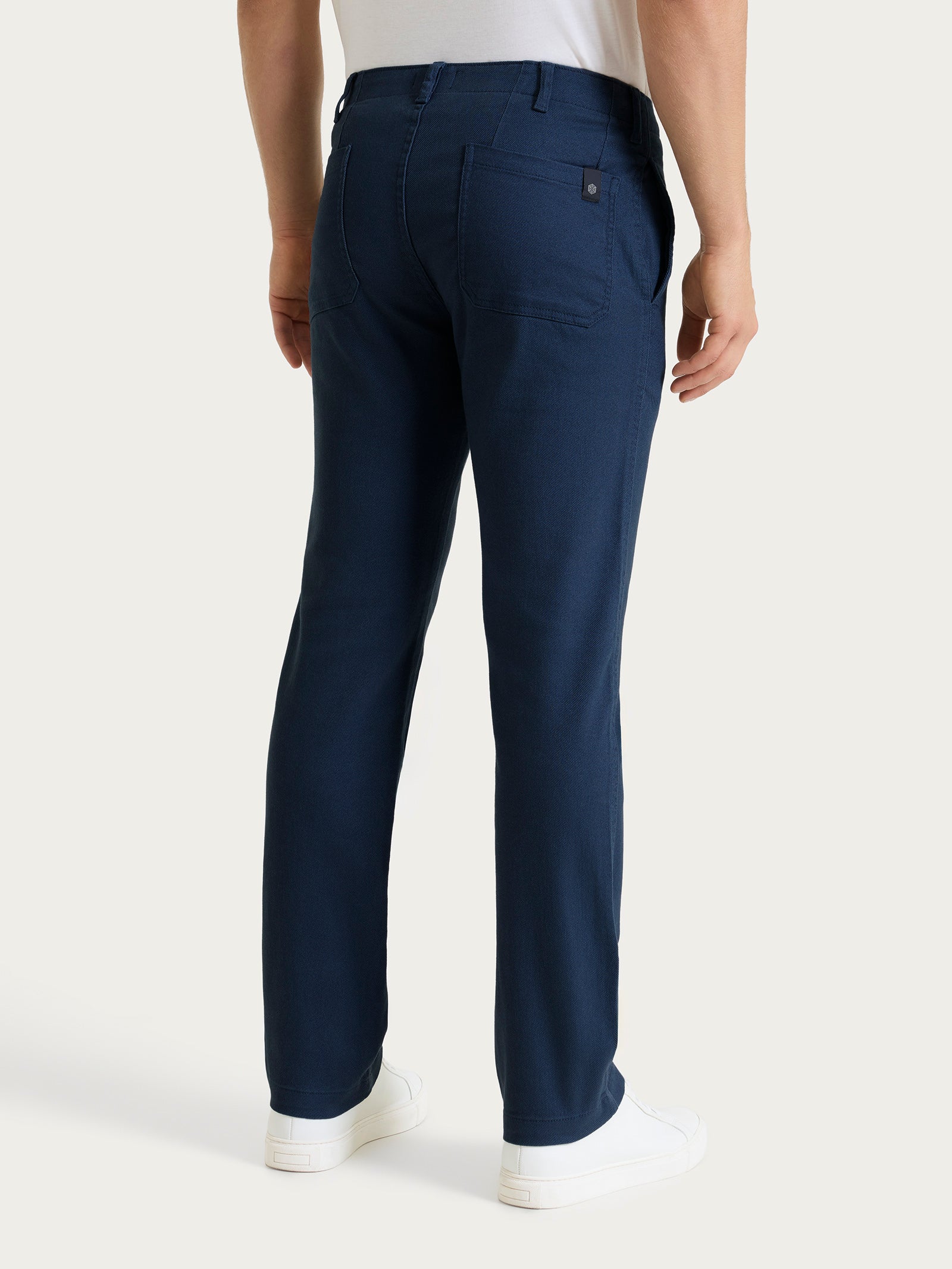 Pantalone Mariner in Raw Twill di Cotone Blu Uomo - Ragno