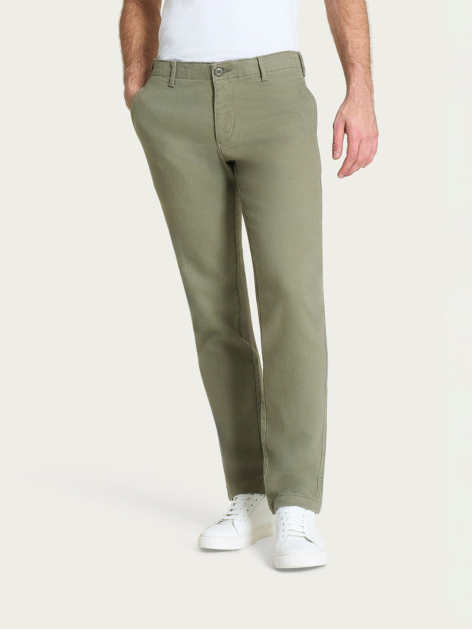 Pantalone Mariner in Raw Twill di Cotone Verdi Uomo - Ragno